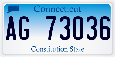 CT license plate AG73036