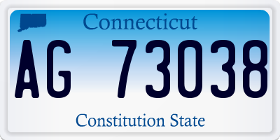 CT license plate AG73038