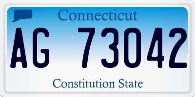 CT license plate AG73042