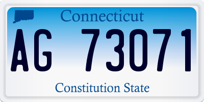 CT license plate AG73071