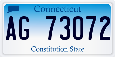 CT license plate AG73072