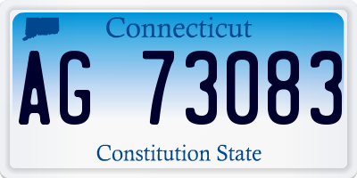 CT license plate AG73083