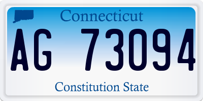 CT license plate AG73094