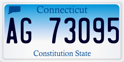 CT license plate AG73095