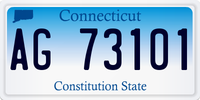 CT license plate AG73101