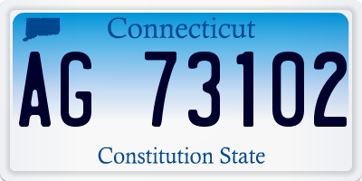 CT license plate AG73102
