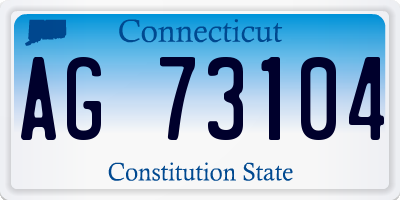 CT license plate AG73104