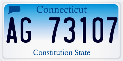 CT license plate AG73107