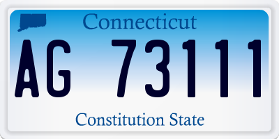 CT license plate AG73111