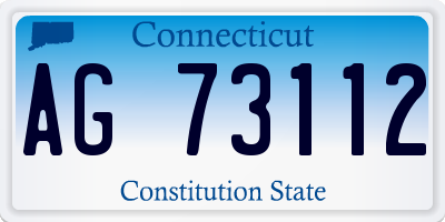 CT license plate AG73112
