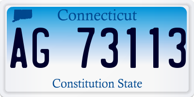 CT license plate AG73113