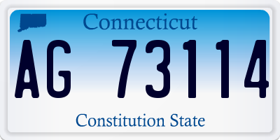 CT license plate AG73114