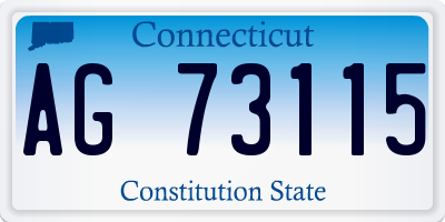 CT license plate AG73115