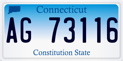 CT license plate AG73116