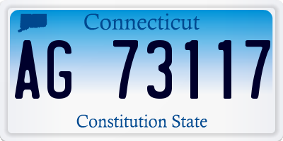 CT license plate AG73117