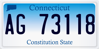CT license plate AG73118