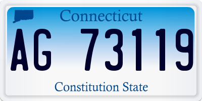 CT license plate AG73119