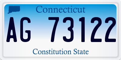 CT license plate AG73122
