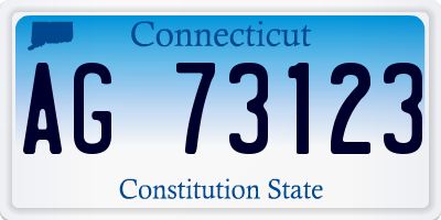 CT license plate AG73123