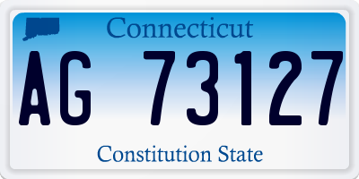CT license plate AG73127