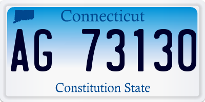 CT license plate AG73130