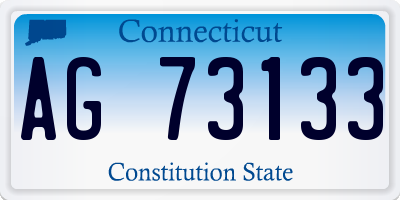 CT license plate AG73133