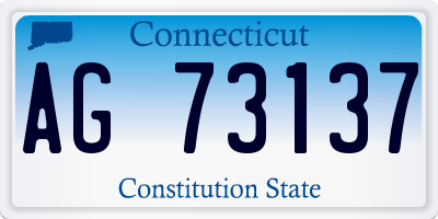 CT license plate AG73137