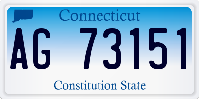 CT license plate AG73151