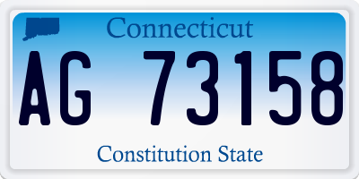 CT license plate AG73158