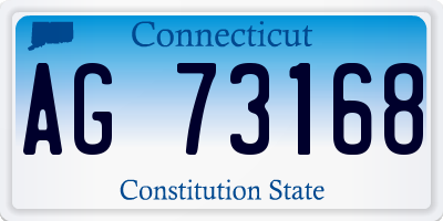 CT license plate AG73168