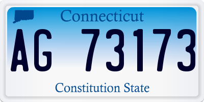 CT license plate AG73173