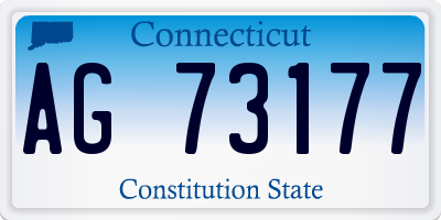 CT license plate AG73177