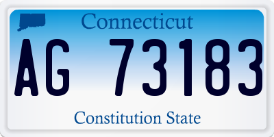 CT license plate AG73183