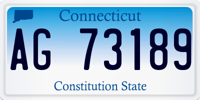 CT license plate AG73189