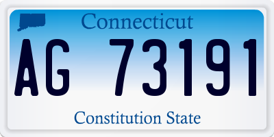 CT license plate AG73191