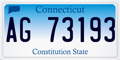 CT license plate AG73193