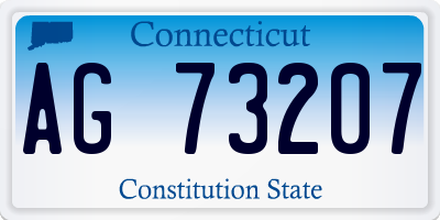 CT license plate AG73207