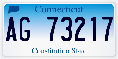 CT license plate AG73217