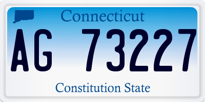 CT license plate AG73227