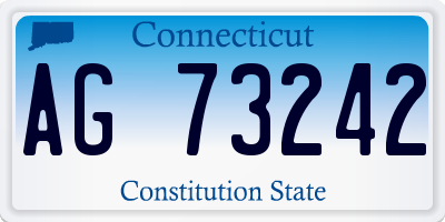 CT license plate AG73242