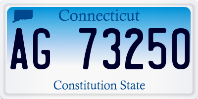 CT license plate AG73250