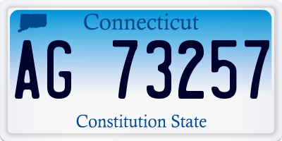 CT license plate AG73257