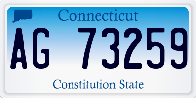 CT license plate AG73259