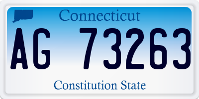 CT license plate AG73263