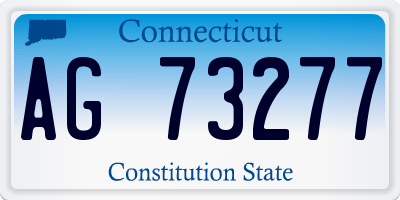 CT license plate AG73277