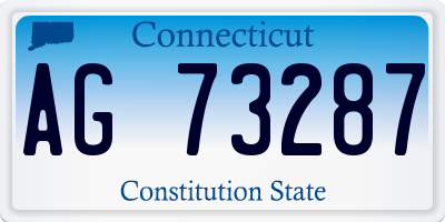 CT license plate AG73287