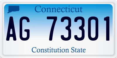 CT license plate AG73301