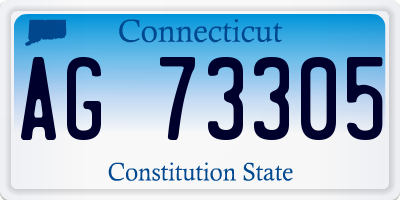 CT license plate AG73305
