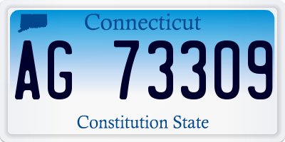 CT license plate AG73309