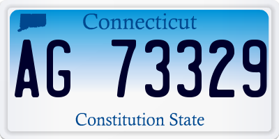CT license plate AG73329